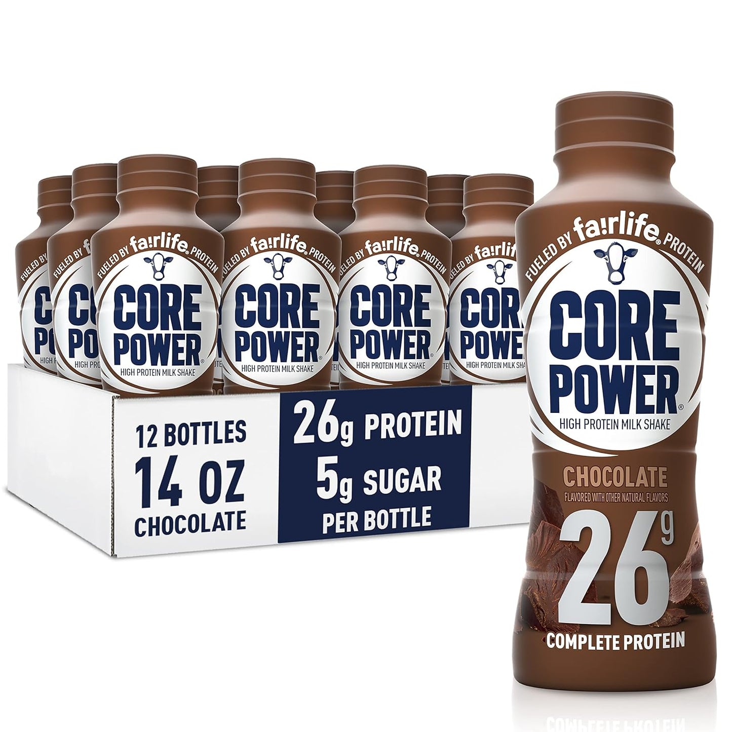 Elite High Protein Shake .26g/42g Bottle. 14oz. 12 Pack