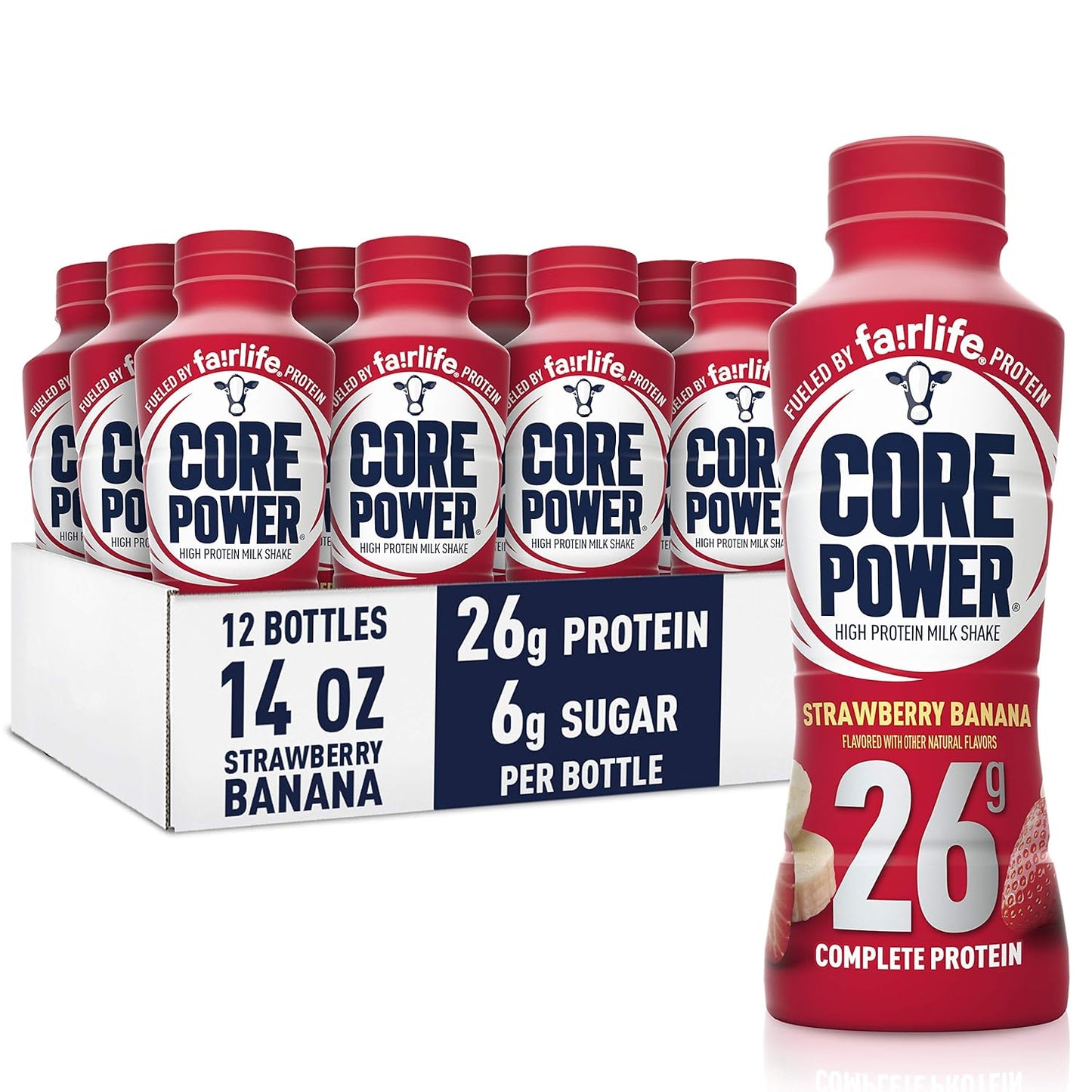 Elite High Protein Shake .26g/42g Bottle. 14oz. 12 Pack