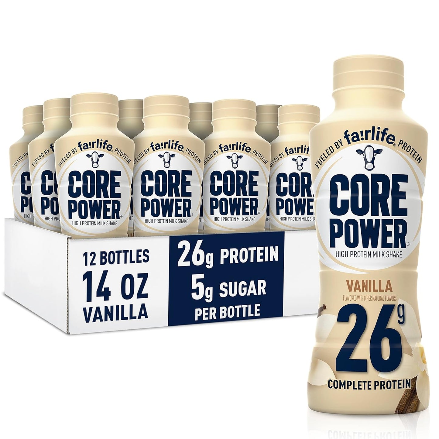 Elite High Protein Shake .26g/42g Bottle. 14oz. 12 Pack
